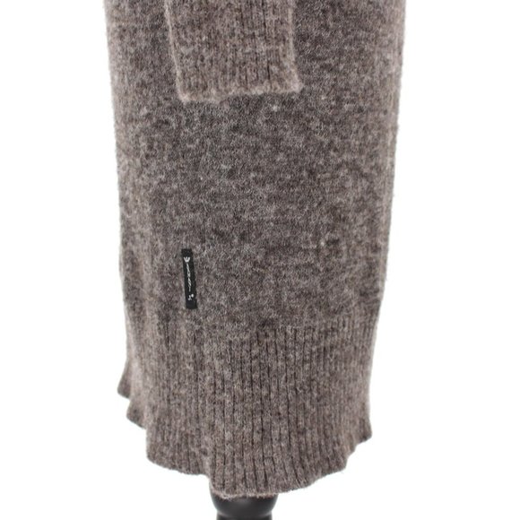 Giorgio Armani Jeans Grey Alpaca Blend Layered Cowl Neckline Sweater Dress M 42 - Picture 3 of 8